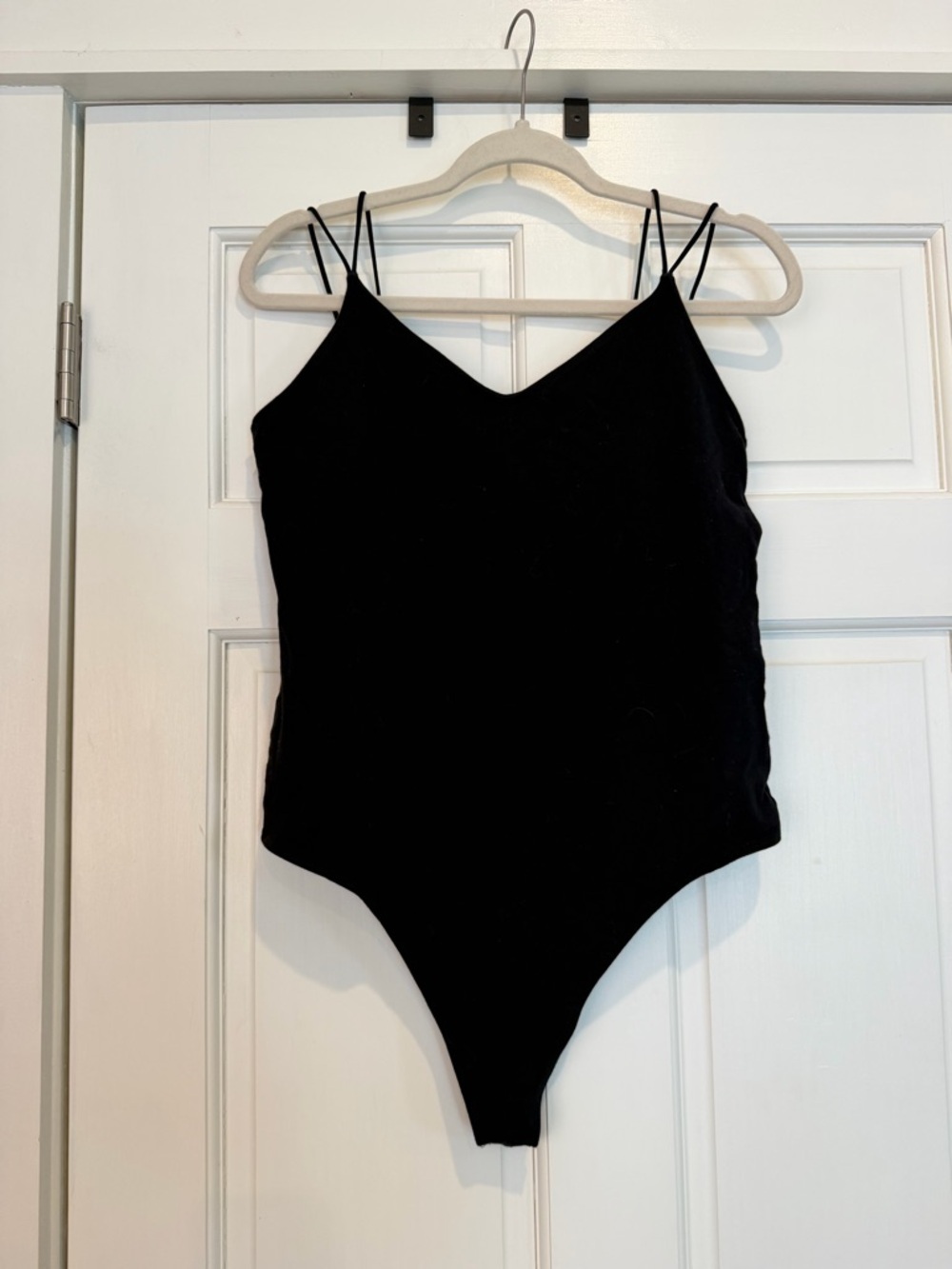 American Eagle Outfitters Black Double-Strap One-Piece Bodysuit